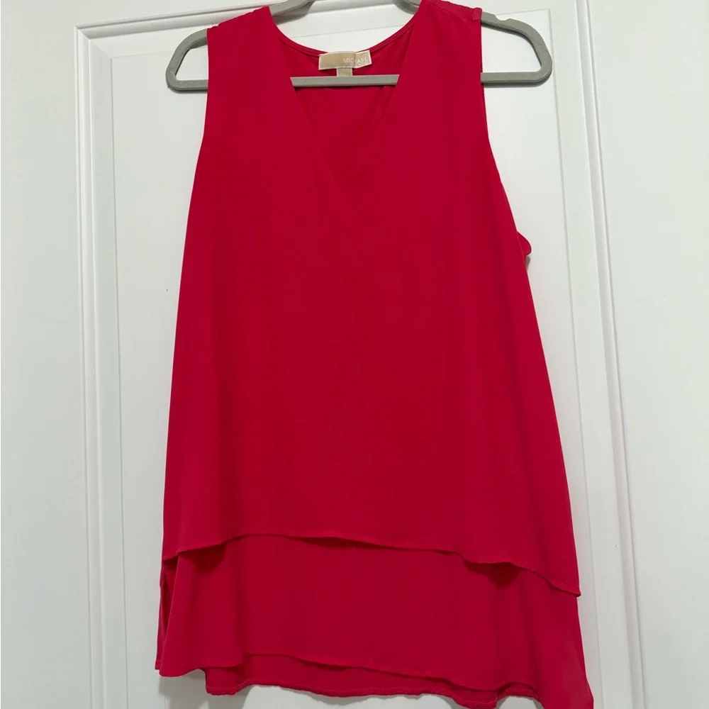 Michael Kors Vivid Pink Layered Tank Top - Picture 1 of 2